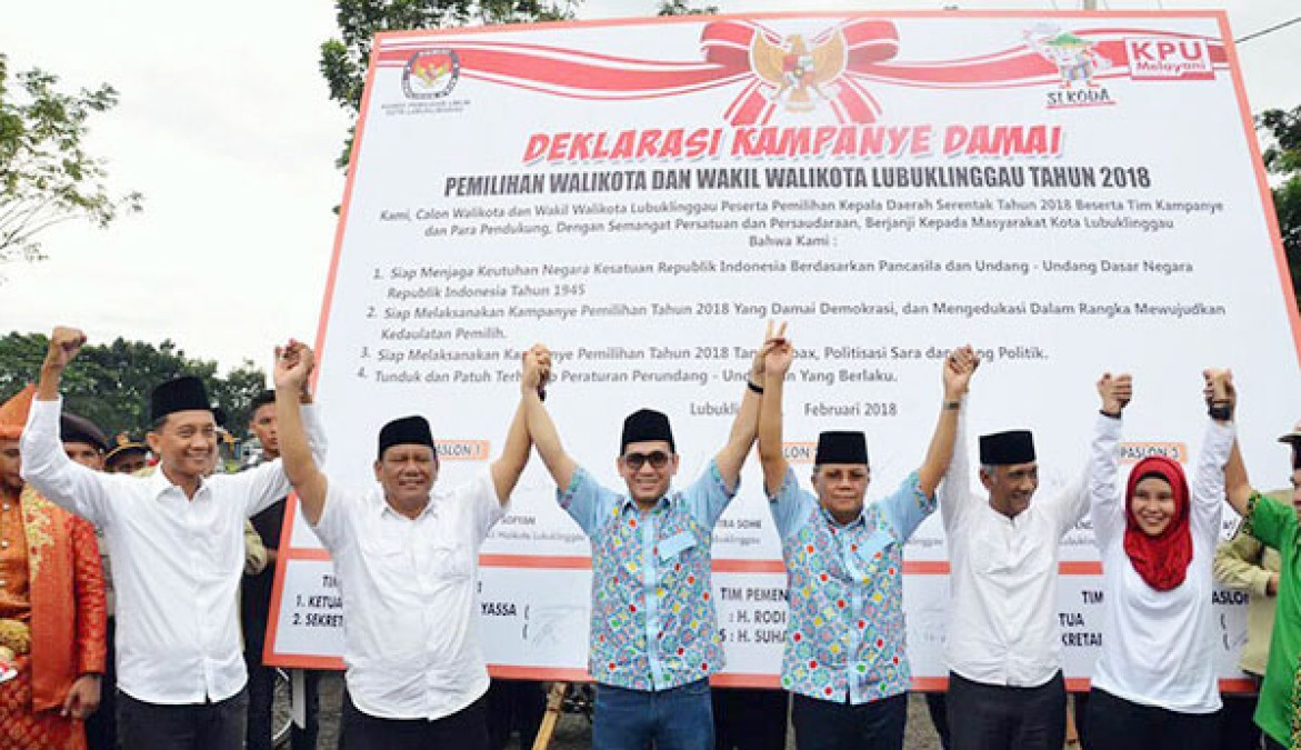 KPU Lubuklinggau Sukses Gelar Deklarasi Kampanye Damai